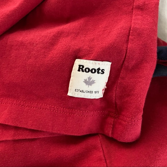 Roots Canada Beaver Logo Retro Red Ringer T Shirt A - Picture 5 of 6